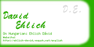 david ehlich business card